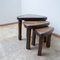 Tavolini a incastro Mid-Century in quercia nello stile di Pierre Chapo, set di 3, Immagine 1