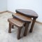 Mid-Century Oak Nesting Tables in the Style of Pierre Chapo, Set of 3, Image 8