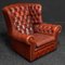Burgundy Leather Chesterfield Wingback Armchair, Image 8