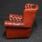 Burgundy Leather Chesterfield Wingback Armchair, Image 5