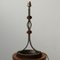 Mid-Century Leather and Iron Table Lamp by Jean-Pierre Ryckaert 1