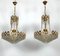 Gilt and Crystal Chandeliers from Sciolari, 1970s, Set of 2 1