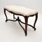 Antique French Carved Walnut Stool or Window Seat 3