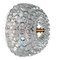Mid-Century Round Ceiling or Wall Lamp in Textured Glass from Limburg, Germany, 1970s, Image 5