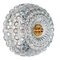Mid-Century Round Ceiling or Wall Lamp in Textured Glass from Limburg, Germany, 1970s, Image 4