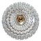 Mid-Century Round Ceiling or Wall Lamp in Textured Glass from Limburg, Germany, 1970s 3