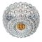 Mid-Century Round Ceiling or Wall Lamp in Textured Glass from Limburg, Germany, 1970s, Image 1