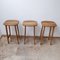 Mid-Century French Oak Bar Stools by Guillerme et Chambron, Set of 3 1