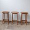 Mid-Century French Oak Bar Stools by Guillerme et Chambron, Set of 3 9