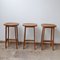 Mid-Century French Oak Bar Stools by Guillerme et Chambron, Set of 3, Image 9
