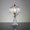 Mid-Century Tischlampe aus graviertem Kristallglas & Messing, 1960er 3