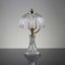 Mid-Century Tischlampe aus graviertem Kristallglas & Messing, 1960er 1