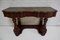 Biedermeier Mahogany Wall Console Table or Desk with Leather Inlay Top and Drawer 1