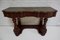 Biedermeier Mahogany Wall Console Table or Desk with Leather Inlay Top and Drawer, Image 1