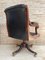 Spanish Black Leather Armchair in Mahogany with Wheels, 1930s 15
