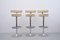Bar Stools with Chromed Bases, Set of 3 1
