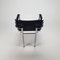 Bauhaus Style Tubular Frame and Black Leather Chair, 1970s 7