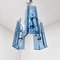Mid-Century Modern Blue Glass Ceiling Lamp from Fontana Arte, Italy, 1960s 3