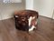 Vintage Cowhide Pouf or Footstool, Image 3