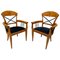 Neoclassical Style Cherry Wood and Ebony Armchairs, Austria, 1900s, Set of 2 1