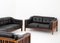 Scandinavian Rosewood and Black Leather Seating Group from Monte Carlo, 1965, Set of 3 4