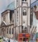 Iglesia de Saint-Nicolas Du Chardonnet en París, Lucien Génin, años 30, Gouache sobre papel, Imagen 9