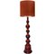 Large Ceramic Floor Lamp with New Silk Custom Made Lampshade by René Houben, Image 1