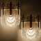 Decorated Glass and Brass Wall Lights from Kaiser, 1970s, Germany, Set of 2, Image 4