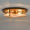 Brass and Blown Murano Glass Flush Mount / Wall Light from Hillebrand, Austria 6