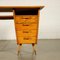 Writing Desk in Veneered Solid Fruitwood and Brass, Argentina, 1950s, Image 3