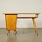 Writing Desk in Veneered Solid Fruitwood and Brass, Argentina, 1950s 9