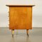 Writing Desk in Veneered Solid Fruitwood and Brass, Argentina, 1950s 8
