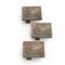 Maniglie rettangolari brutaliste in bronzo per porte doppie, set di 3, Immagine 4