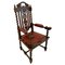 Large Antique Victorian Quality Carved Oak Armchair 1
