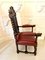Large Antique Victorian Quality Carved Oak Armchair 14