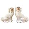 Cani Staffordshire vittoriani antichi bianchi e dorati, set di 2, Immagine 1