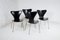 Model 3107 Syveren Black Dining Chairs by Arne Jacobsen for Fritz Hansen, 1960s, Set of 4 15