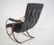 19th Century Iron Frame Leather Sling Rocking Chair by R W Winfield, England, Image 4