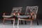 Vintage Danish Lounge Chairs in Coco Leather and Rosewood, Image 1