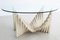 Italian Travertine Marble Coffee Table with Cut Glass Top, 1970s 8