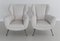 Fauteuils en Velours Blanc Style Gigi Radice, Italie, 1950s, Set de 2 12