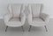 Italian Armchairs in White Velvet in Gigi Radice Style, 1950s, Set of 2 12