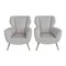 Italian Armchairs in White Velvet in Gigi Radice Style, 1950s, Set of 2, Image 1