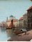 Paysage de Venise du 19ème Siècle avec Cadre en Bois Doré 4