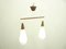 Glass & Teak Pendant in the Style of Luxus, 1960s 1