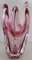 Vaso vintage in cristallo rosa di Val Saint Lambert, anni '70, Immagine 1