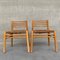 Niederländische Mid-Century Stühle aus Pinienholz & Binse, 2er Set 12