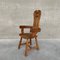 Mid-Century Brutalist Belgian Oak Chair from De Puydt 9
