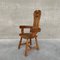 Mid-Century Brutalist Belgian Oak Chair from De Puydt, Image 9