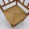 Solid Blonde Oak and Wicker Corner Chair, 1950s, Image 7